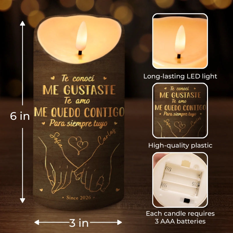 Vela LED Personalizada – Regalo De Aniversario De Bodas Para Esposo Y Esposa, Para Él Y Para Ella – Para Siempre Empieza Con Nosotros