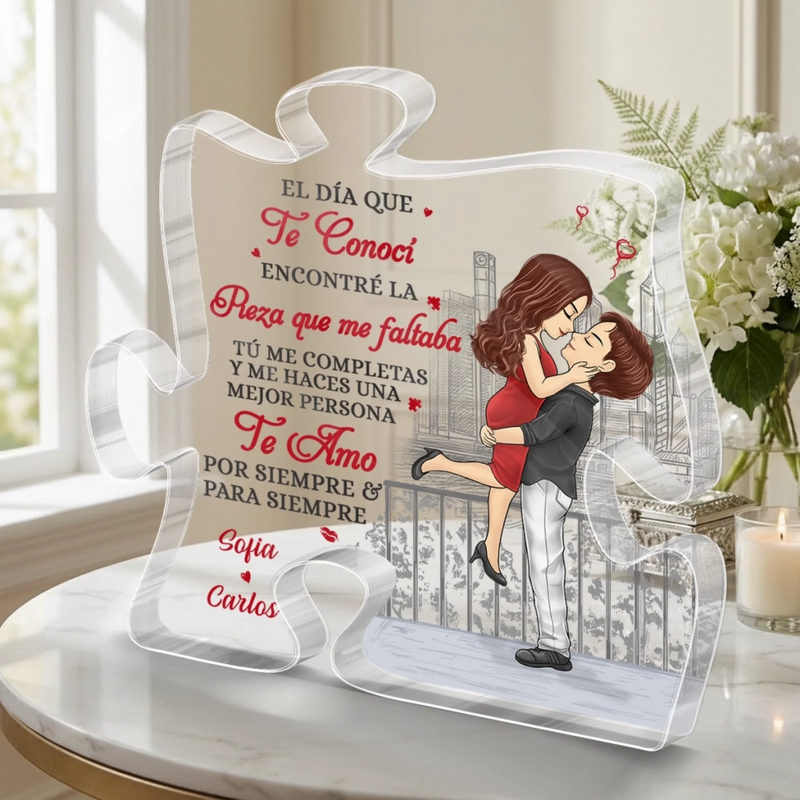 Placa Acrílica Personalizada En Forma De Rompecabezas – Regalo De Aniversario De Bodas Para Esposo Y Esposa, Para Él Y Para Ella – Encaje Perfecto Para Siempre