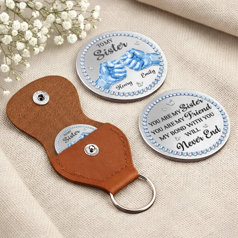 Custom Pocket Hug - Personalized Best Friend Birthday Gifts For Women, Besties, Sisters, BFF - Forever Linked By Love