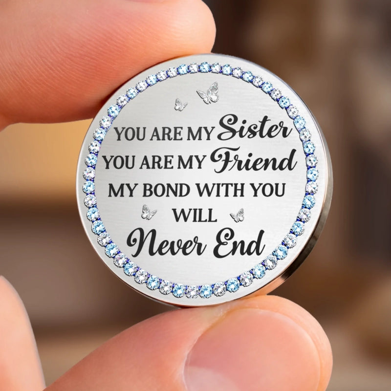 Custom Pocket Hug - Personalized Best Friend Birthday Gifts For Women, Besties, Sisters, BFF - Forever Linked By Love