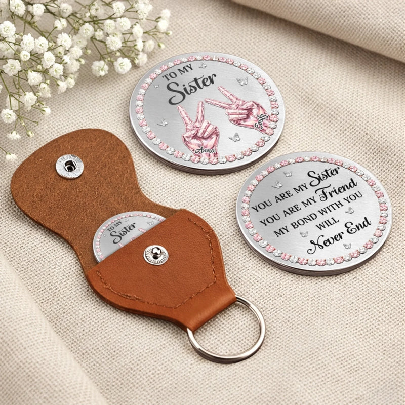 Custom Pocket Hug - Personalized Best Friend Birthday Gifts For Women, Besties, Sisters, BFF - A Bond That Never Ends