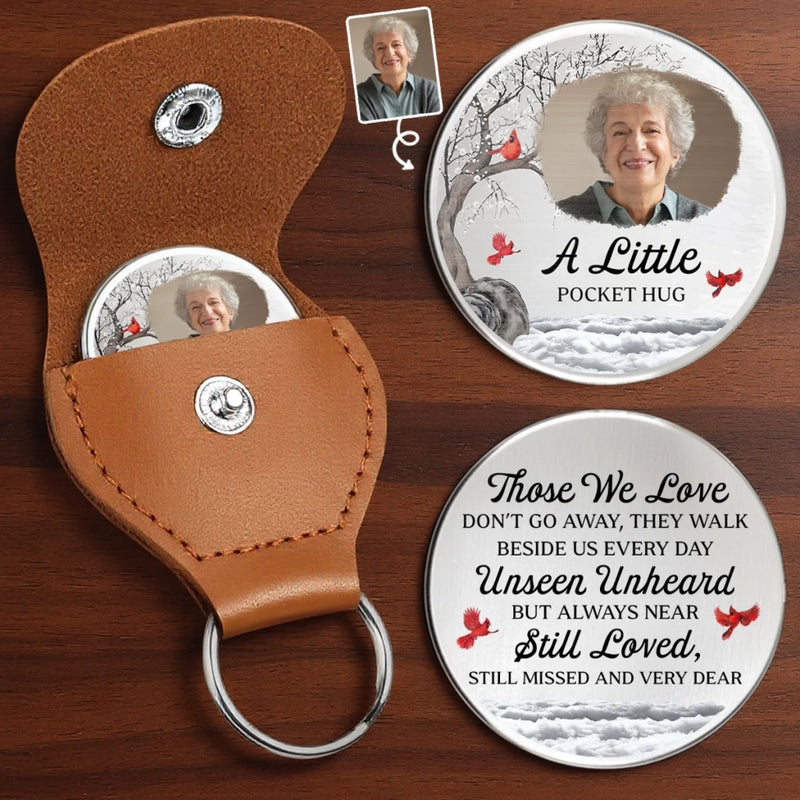Custom Photo Cardinal Pocket Hug - Personalized Memorial Sympathy Gifts For Loss Of Mom, Dad - Made Just For You