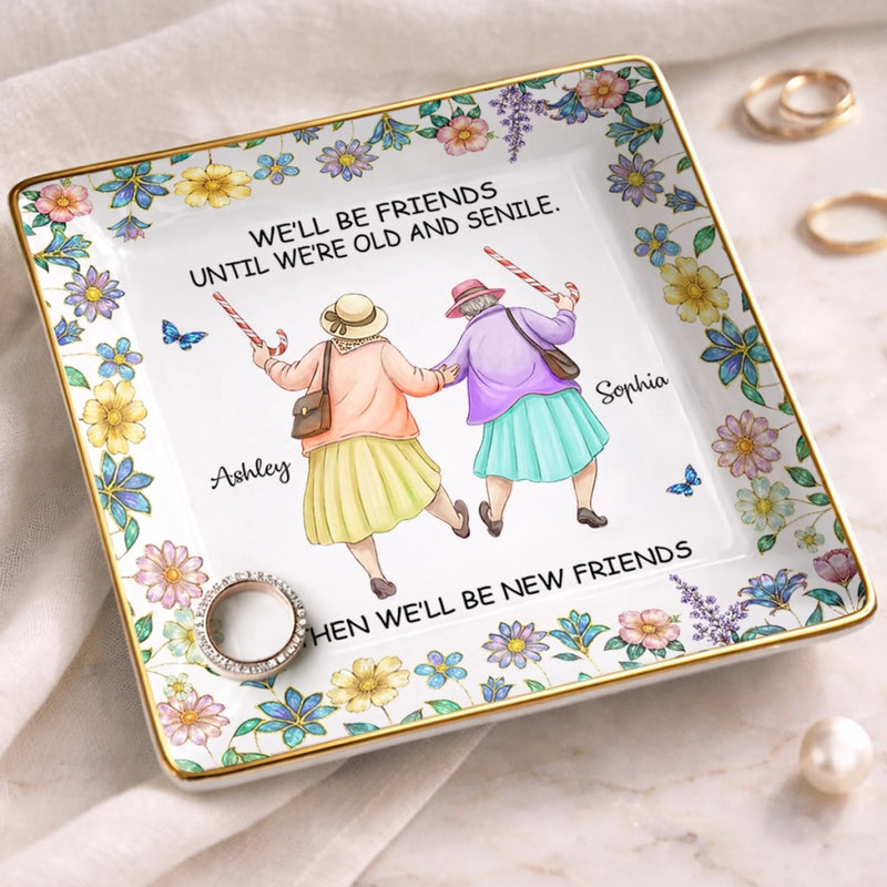 Custom Full-Print Jewelry Dish - Personalized Best Friend Birthday Gifts For Women, Besties, Sisters, BFF  - Besties For A Lifetime