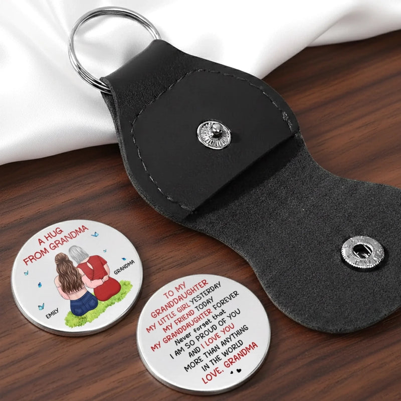 Custom Pocket Hug - Personalized Birthday Gifts For Grandma, Granddaughter, Grandson - Grandma Love Lights The Way
