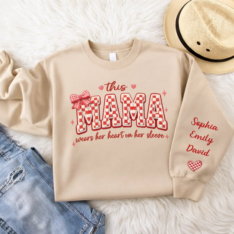 Custom Unisex Sweater, Hoodie - Personalized Mother's Day Birthday Gifts For Mom, Grandma - Mama’s Love, Always Close