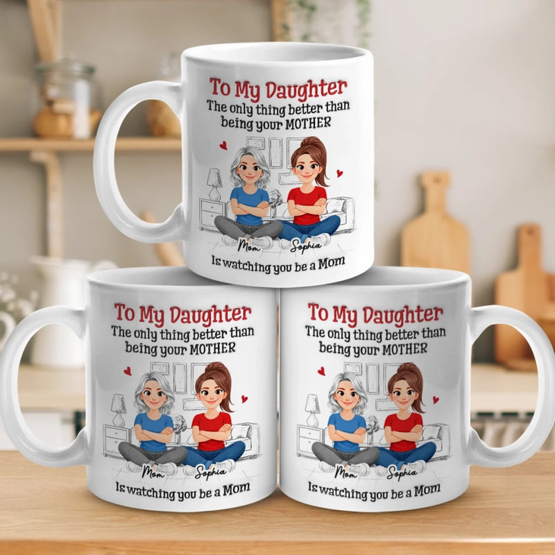 Custom 3D Inflated Effect Printed Mug - Personalized Mother's Day Gifts For Mom, Daughter - Mom And Daughter Bond