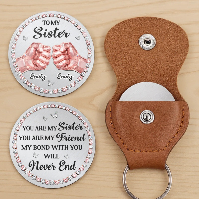 Custom Pocket Hug - Personalized Best Friend Birthday Gifts For Women, Besties, Sisters, BFF - Forever Linked By Love