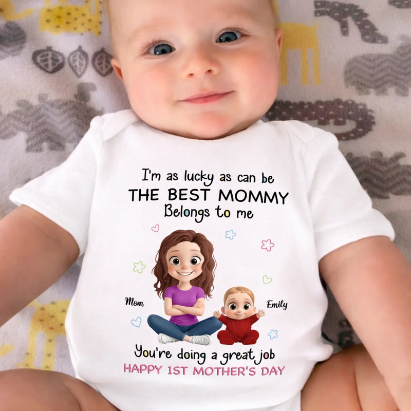 Custom Baby Onesie - Personalized Baby Shower, Gender Reveal Gifts For New Moms, New Dads, New Parents - The Best Mom Belongs To Me