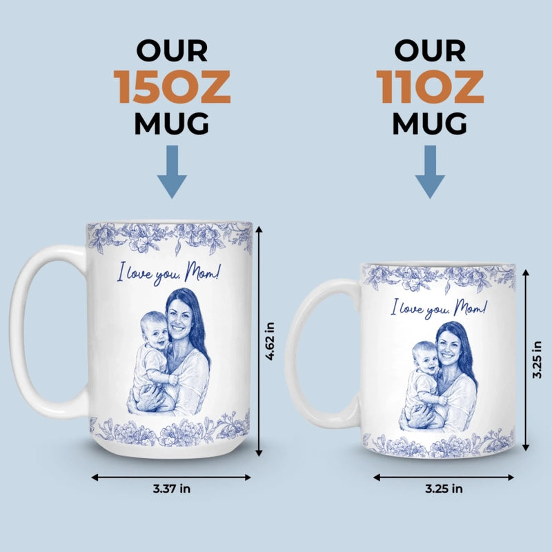 Custom Photo Mug - Personalized Baby Shower, Gender Reveal Gifts For New Moms, New Parents - Mom Is My Sunshine