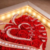 Custom Flower Shadow Box With LED Light - Personalized Mother's Day Birthday Gifts For Mom, Grandma - A Heart That Sparkles With Love