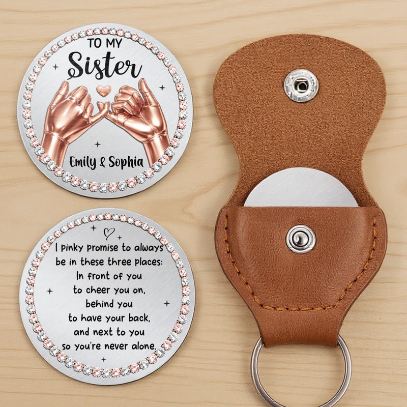 Custom Pocket Hug - Personalized Best Friend Birthday Gifts For Women, Besties, Sisters, BFF - Sisters By Heart Forever