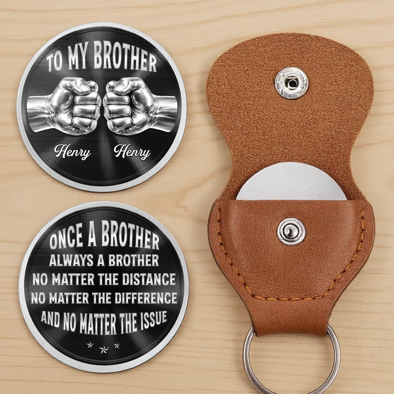 Custom Pocket Hug - Personalized Birthday Gifts For Brother - Brothers Through Every Storm Together