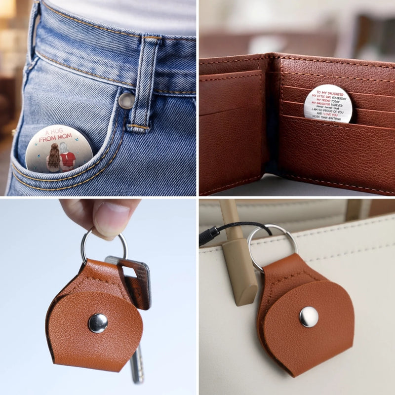 Custom Pocket Hug - Personalized Mother's Day Birthday Gifts For Mom, Daughter, Son - Take This Hug With You Forever