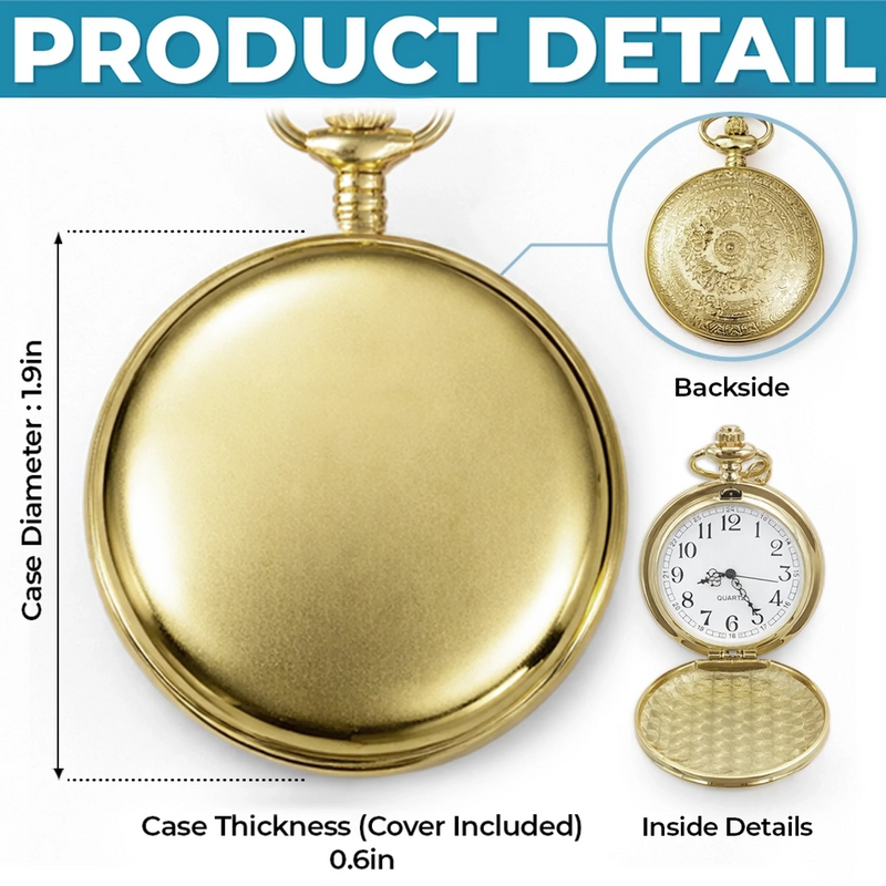 Custom Pocket Watch - Personalized Birthday Gifts For Brother - True Brotherhood Never Ends