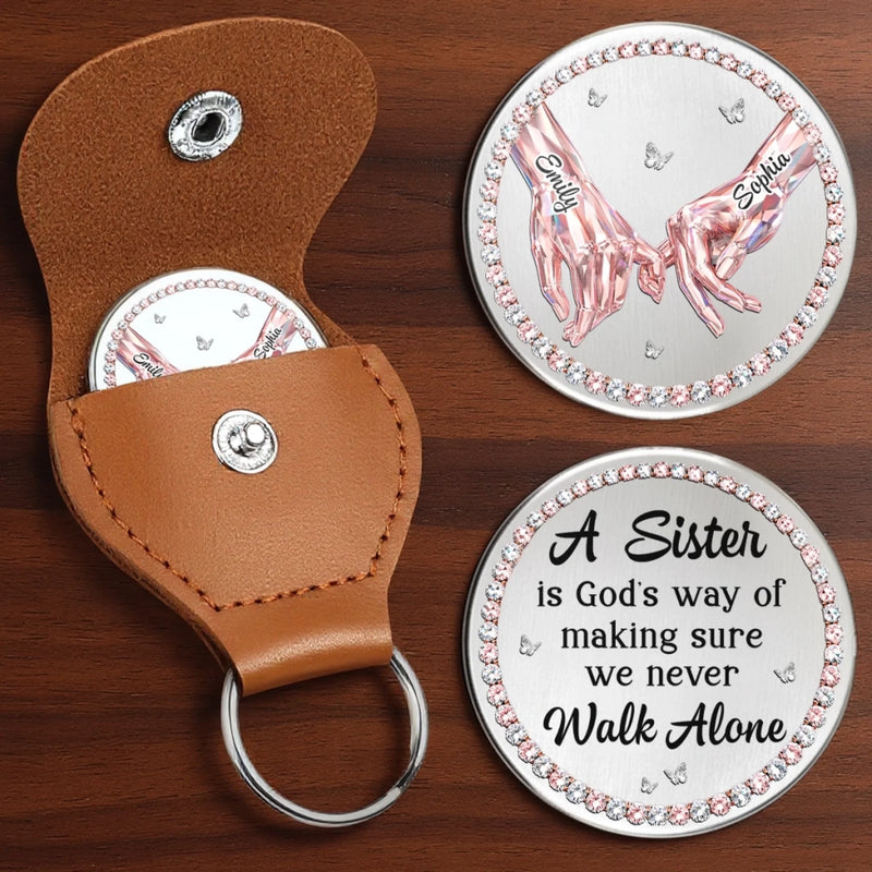 Custom Pocket Hug - Personalized Best Friend Birthday Gifts For Women, Besties, Sisters, BFF - You’ll Never Walk Alone