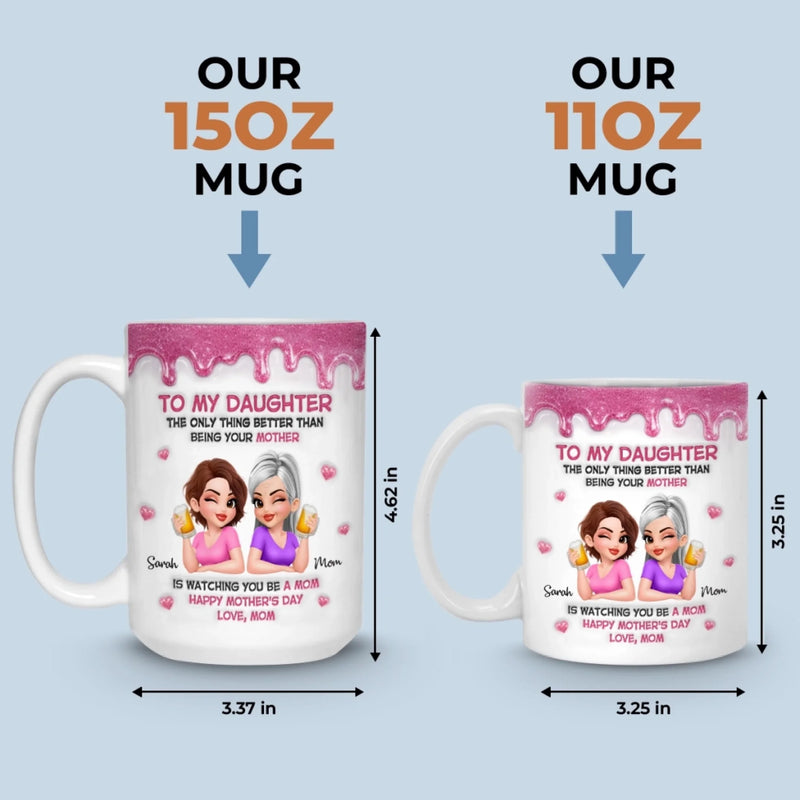 Custom 3D Inflated Effect Printed Mug - Personalized Mother's Day Gifts For Mom, Daughter - Mom And Daughter Forever Bonded