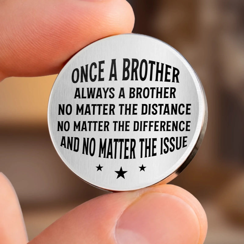 Custom Pocket Hug - Personalized Birthday Gifts For Brother - Brothers Walk Every Road Together
