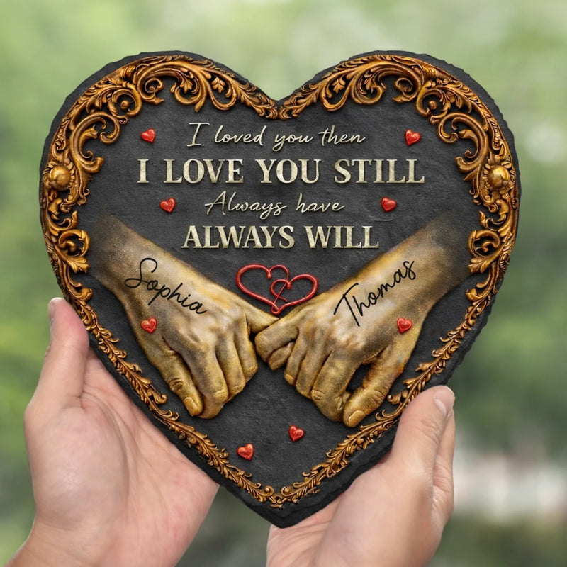 Custom Heart Shaped Stone With Stand - Personalized Anniversary Wedding Gifts For Husband And Wife, Him And Her - Endlessly Yours