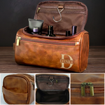 Custom Engraved Leather Toiletry Bag - Personalized Birthday Gifts For Men - For The Man Who’s Always On The Move