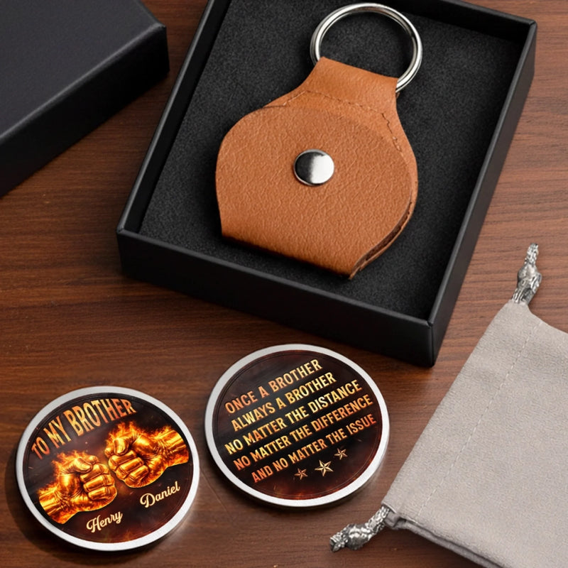 Custom Pocket Hug - Personalized Birthday Gifts For Brother - Standing With Brothers