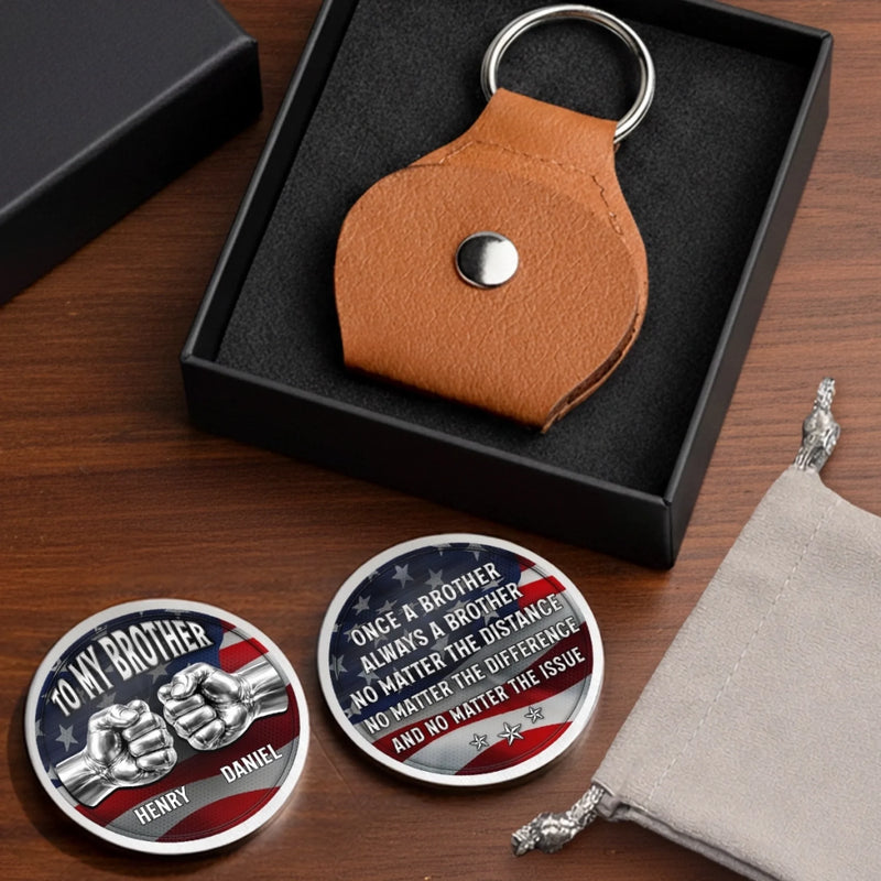Custom Pocket Hug - Personalized America 250th Anniversary Gifts For Brother - Brotherhood Never Breaks