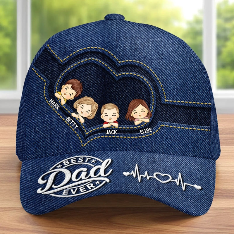 Custom Hat, All Over Print Classic Cap - Personalized 4th Of July Gifts For Dad, Grandpa - Greatest Family Man
