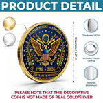 Commemorative Keepsake Coin - America 250th Anniversary Gifts For Family - Strong Roots Bright Future