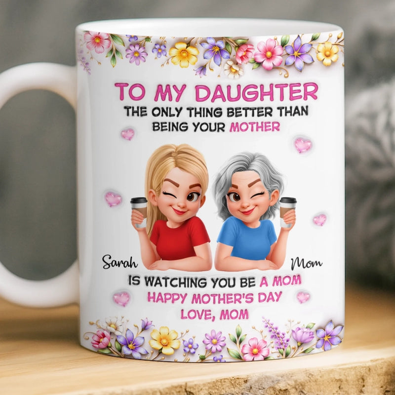 Custom 3D Inflated Effect Printed Mug - Personalized Mother's Day Gifts For Mom, Daughter - Queen Of My Family