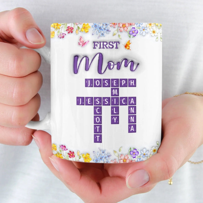 Custom Scrabble 3D Inflated Effect Printed Mug - Personalized Mother's Day Birthday Gifts For Mom, Grandma - Blessed This Mother’s Day