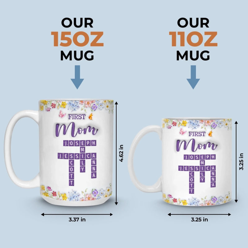 Custom Scrabble 3D Inflated Effect Printed Mug - Personalized Mother's Day Birthday Gifts For Mom, Grandma - Blessed This Mother’s Day