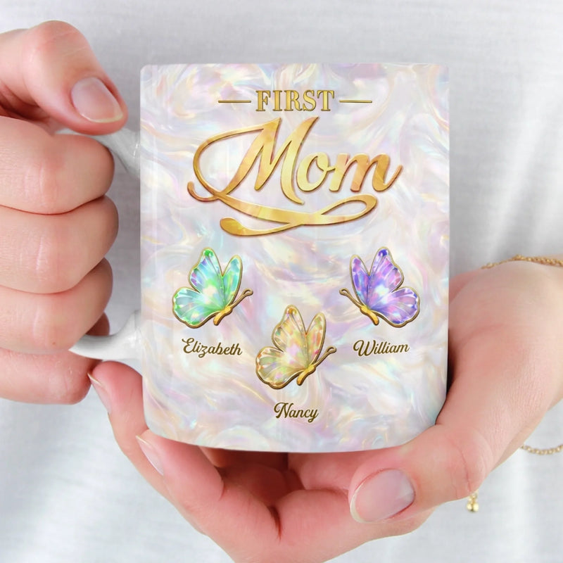 Custom 3D Inflated Effect Printed Mug - Personalized Mother's Day Birthday Gifts For Mom, Grandma - First My Mom, Forever My Hero