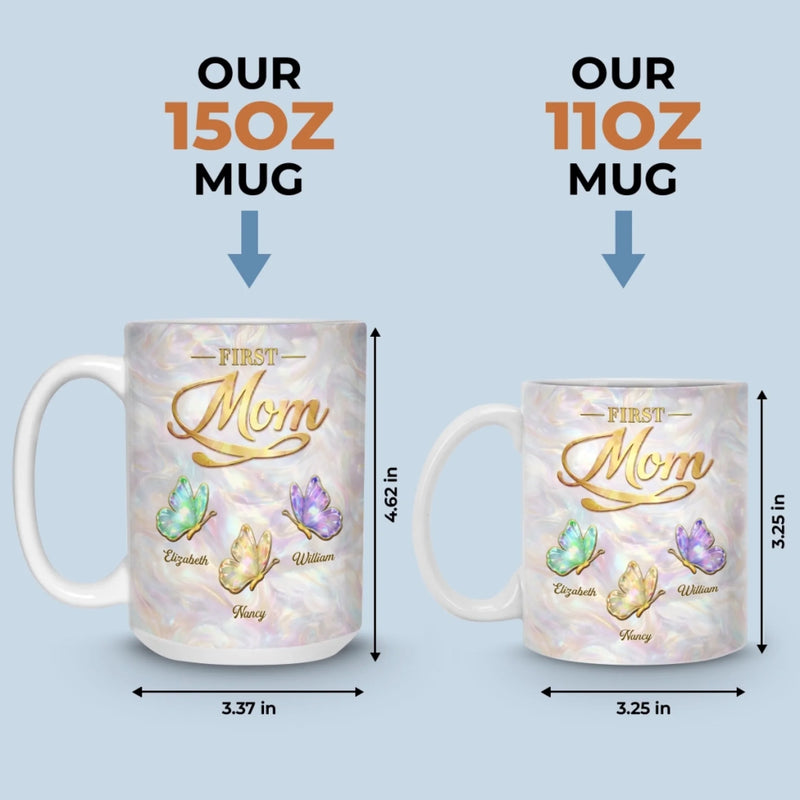 Custom 3D Inflated Effect Printed Mug - Personalized Mother's Day Birthday Gifts For Mom, Grandma - First My Mom, Forever My Hero