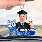 Custom Photo Proud Beyond Words - Family Personalized Custom Car Ornament - Acrylic Custom Shaped - Graduation Gift For Family