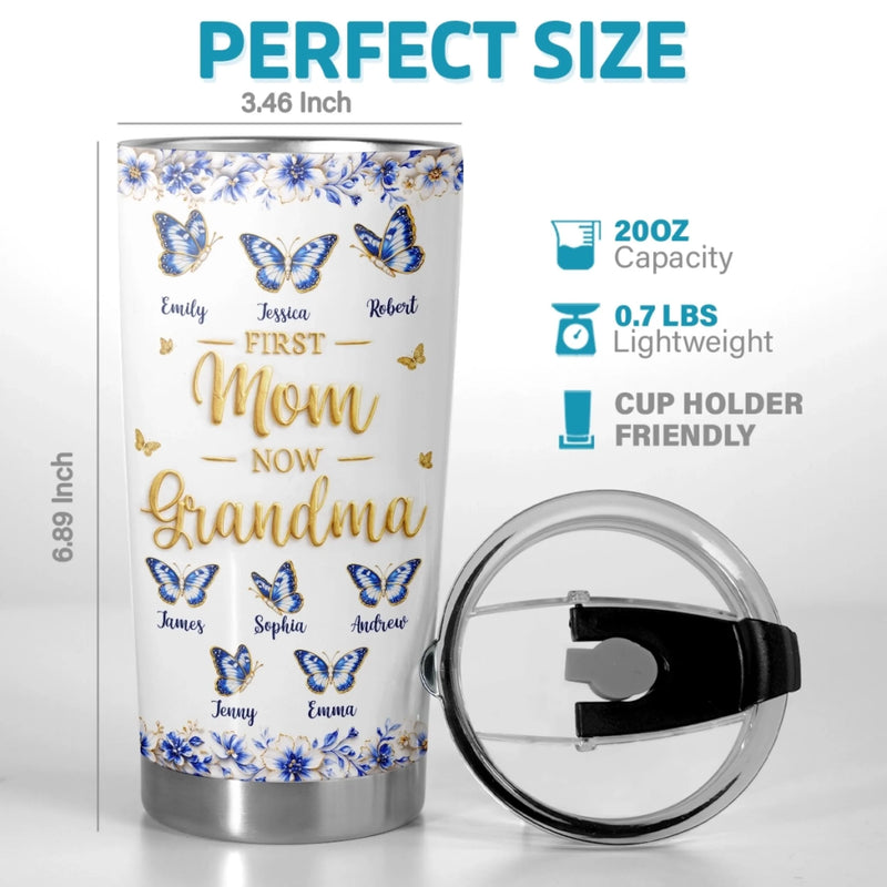 Custom Printed Tumbler - Personalized Mother's Day Gifts For Mom, Grandma  - Blessed With Mom And Grandma