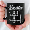 Custom Scrabble Black Mug - Personalized Mother's Day Birthday Gifts For Mom, Grandma - Happiness Is Grandkids