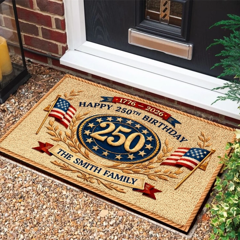 Custom Home Decor Decorative Mat - Personalized America 250th Anniversary Gifts For Mom, Dad, Brother, Sister, Kids - A Legacy Of Liberty