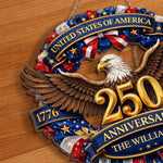Custom Wood Sign - Personalized America 250th Anniversary Gifts For Family - Strength Forged Through Time