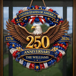 Custom Wood Sign - Personalized America 250th Anniversary Gifts For Family - Strength Forged Through Time