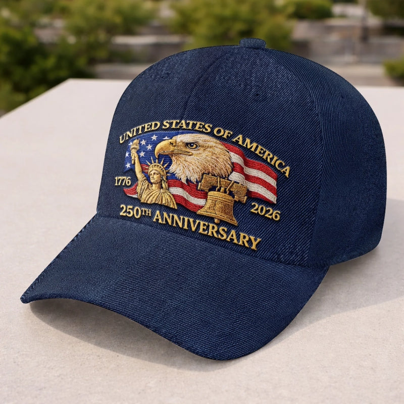 Custom Hat, All Over Print Classic Cap - Personalized America 250th Anniversary Gifts For Women, Men - United In Brave Tradition