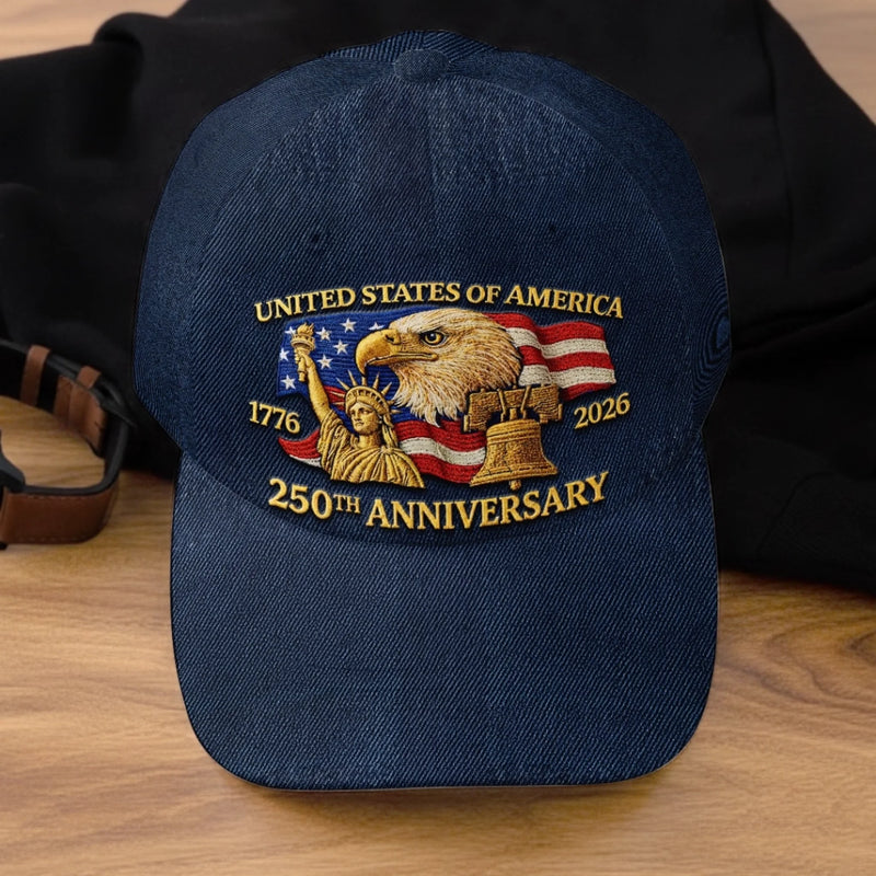 Custom Hat, All Over Print Classic Cap - Personalized America 250th Anniversary Gifts For Women, Men - United In Brave Tradition