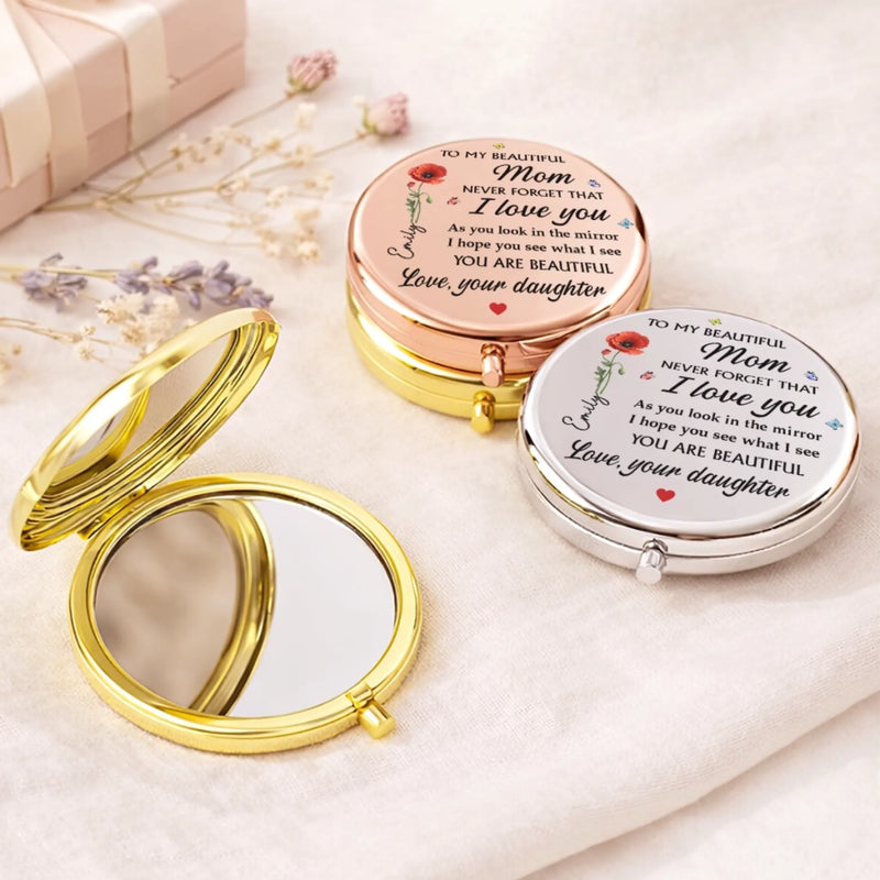 Custom Compact Mirror - Personalized Mother's Day Birthday Gifts For Mom - Thank You For Being You, Mom
