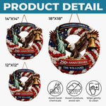 Custom Wood Sign - Personalized America 250th Anniversary Gifts For Family - Freedom Lives In Us
