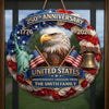 Custom Wood Sign - Personalized America 250th Anniversary Gifts For Mom, Dad, Brother, Sister, Kids - Born Free Living Proud