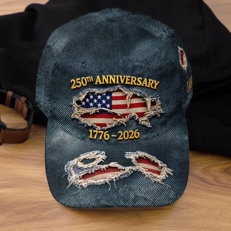 Custom Hat, All Over Print Classic Cap - Personalized America 250th Anniversary Gifts For Women, Men - Built On Liberty