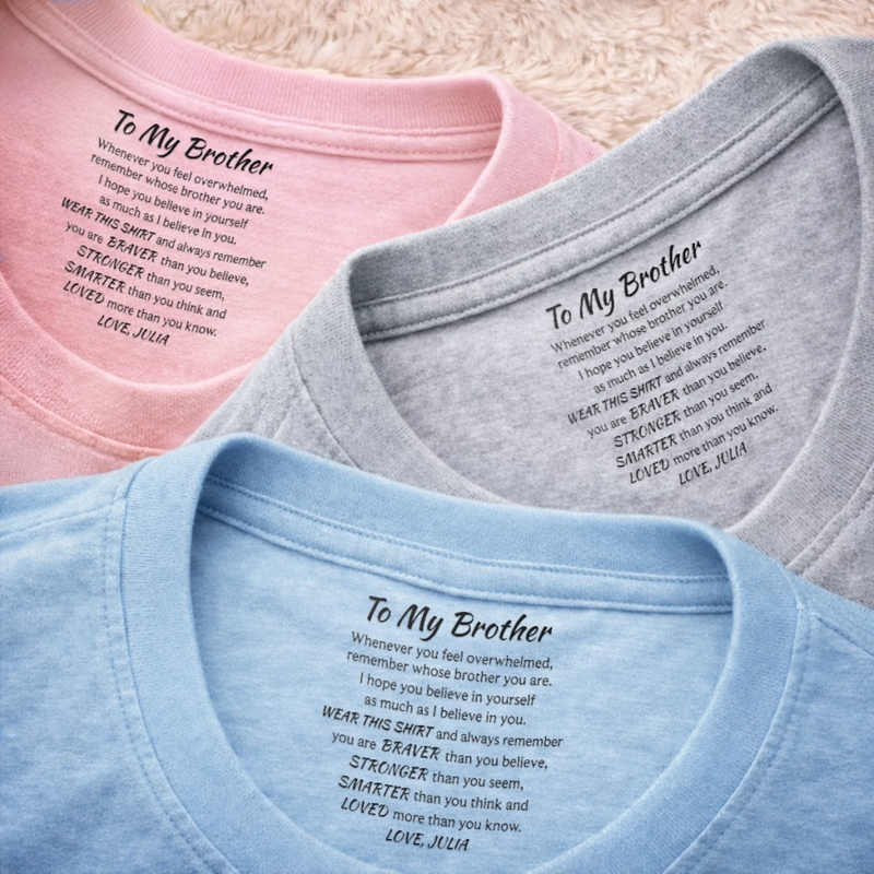 Custom Inside Neck Print T-Shirt - Personalized Birthday Gifts For Brother - Brothers Bound By Loyalty