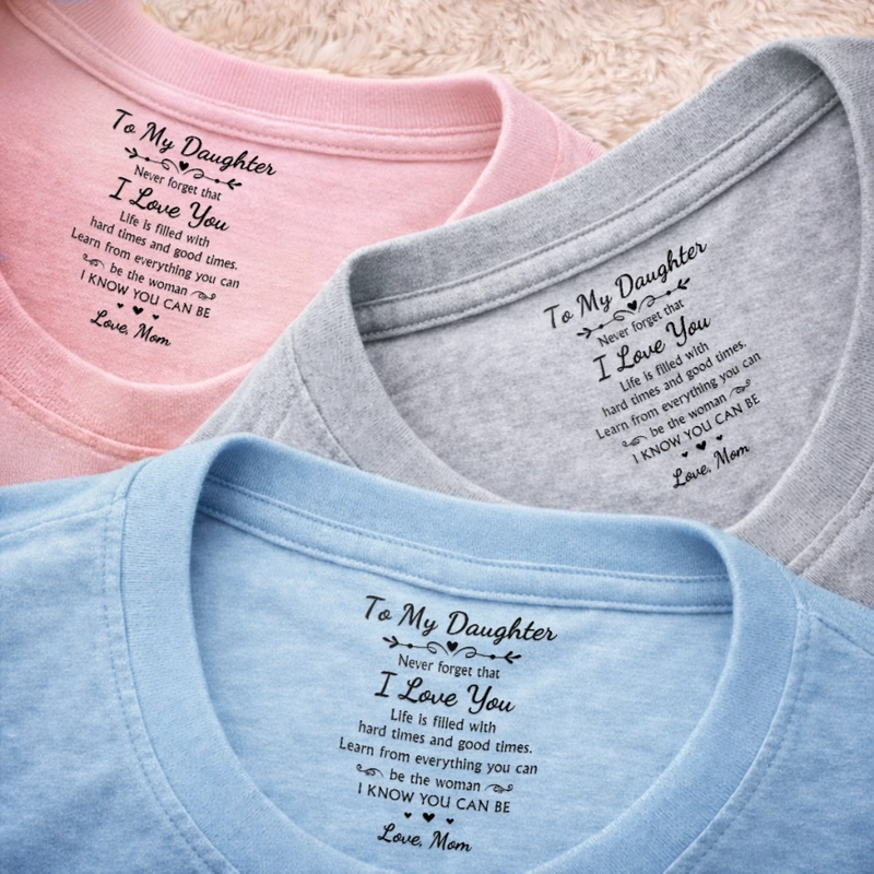 Custom Inside Neck Print T-Shirt - Personalized Birthday Gifts For Daughter - I Love You Beyond Words