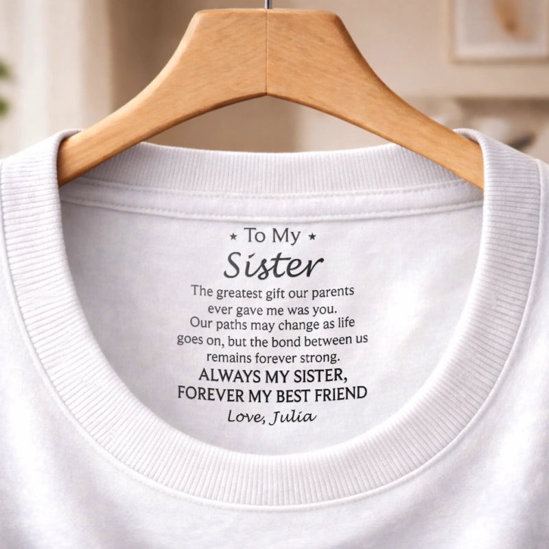Custom Inside Neck Print T-Shirt - Personalized Birthday Gifts For Brother - Brothers Through Every Storm