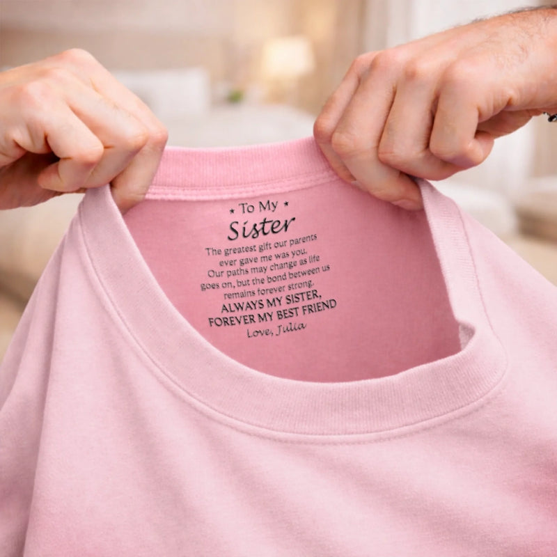 Custom Inside Neck Print T-Shirt - Personalized Birthday Gifts For Brother - Brothers Through Every Storm