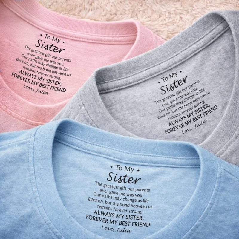 Custom Inside Neck Print T-Shirt - Personalized Birthday Gifts For Brother - Brothers Through Every Storm