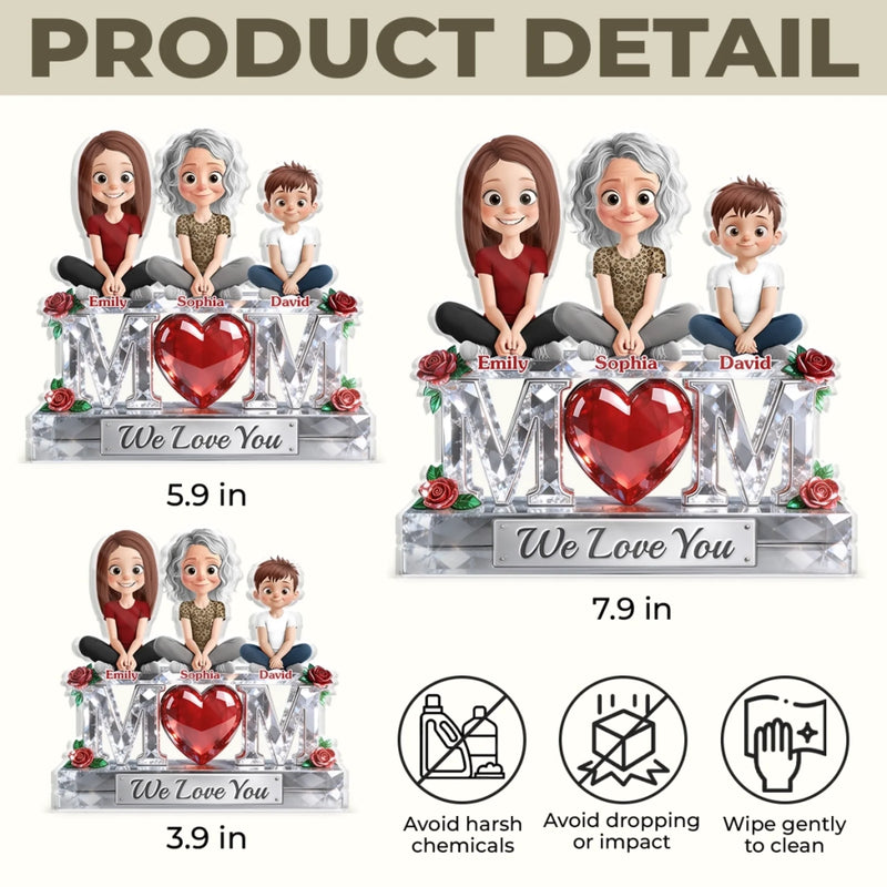 Custom Acrylic Plaque - Personalized Mother's Day Birthday Gifts For Mom - Love, Sealed In Ruby